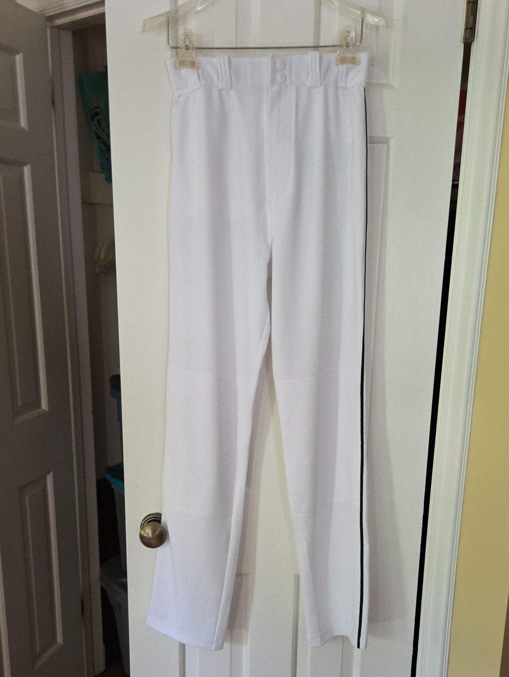 NWT Rawlings White Semi Relaxed Baseball Pants with Black Side Stripe